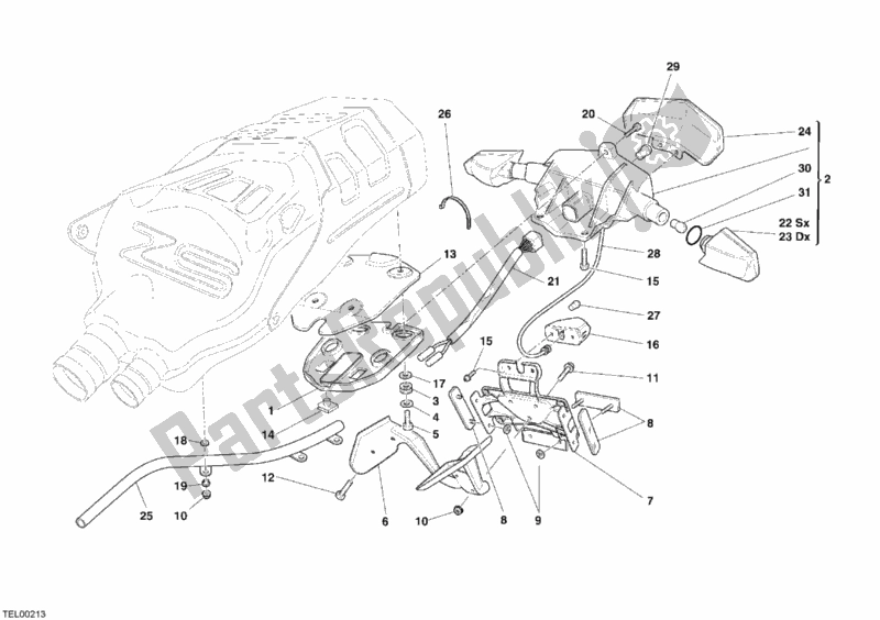 Todas las partes para Luz De La Cola de Ducati Superbike 999 USA 2005